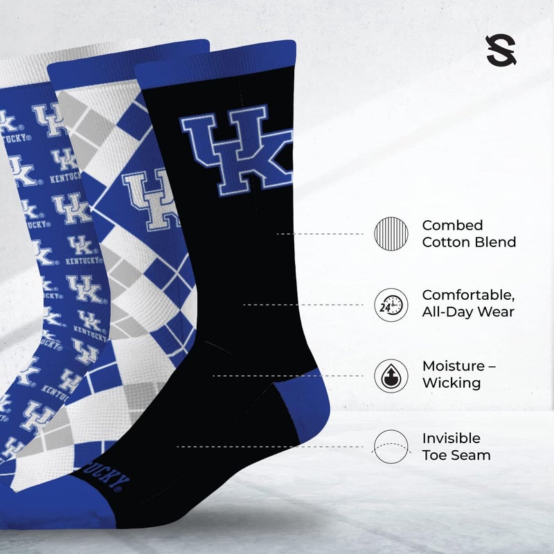 Strideline Store Mens NCAA Dress Socks- The Executive 3 Pack-One Size Fits Most - Image 2